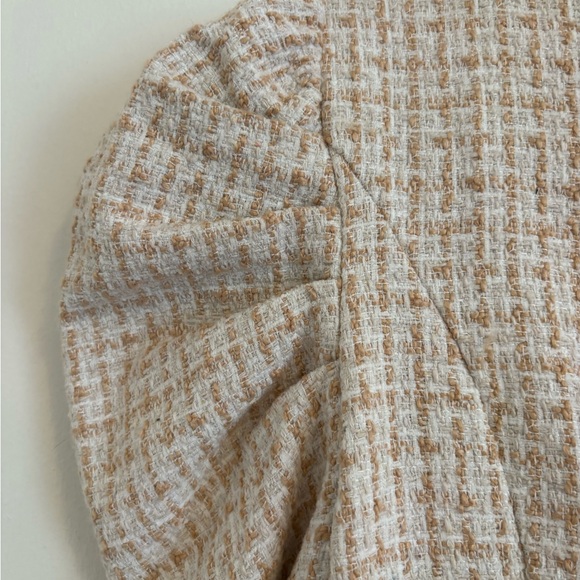 TCEC Black and White Tweed Puff-Sleeve Jumpsuit - Picture 7 of 12